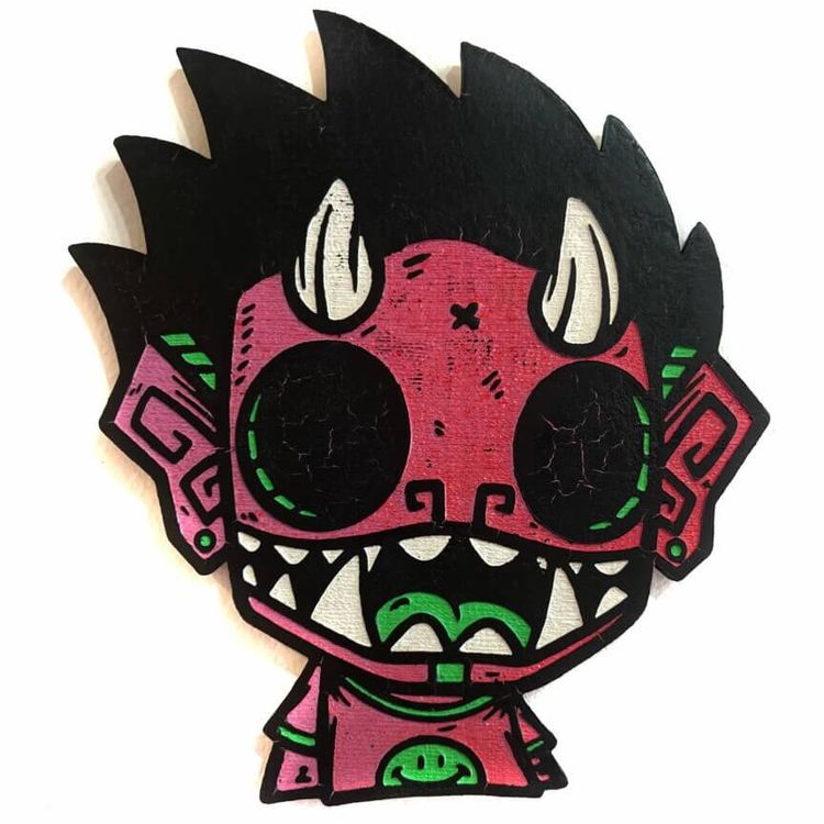 Woodcut – Smilie by Chris Dokebi