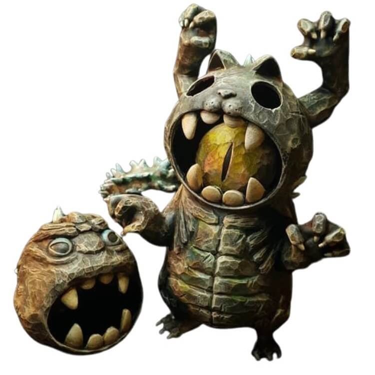 Wooden Godzilla UnderNeko by Little Good Thing