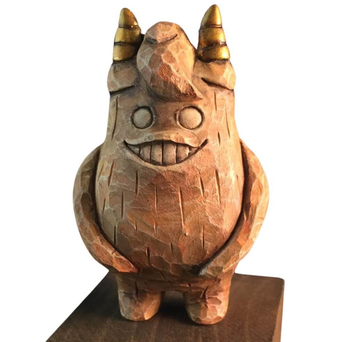 Wooden Harry with Gold Horn