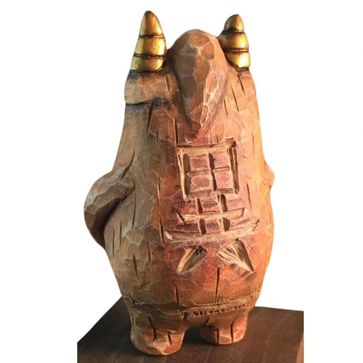 Wooden Harry with Gold Horn