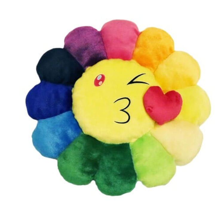 Takashi Murakami Flower Emoji Plush 1 60CM Rainbow/Yellow by Takashi Murakami