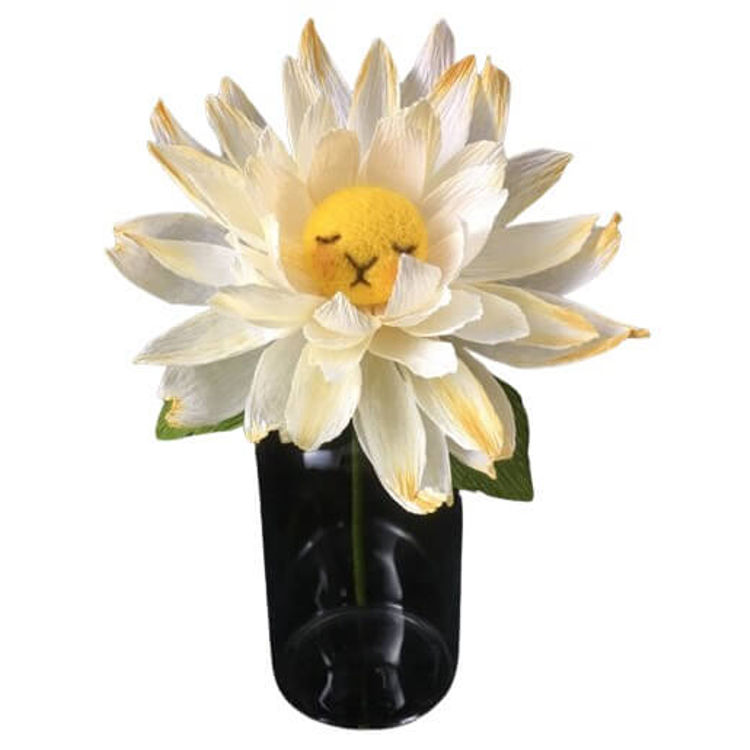 Yellow Dahlia Flower Bun 1 by plushPLAY (Mariangela Tan)