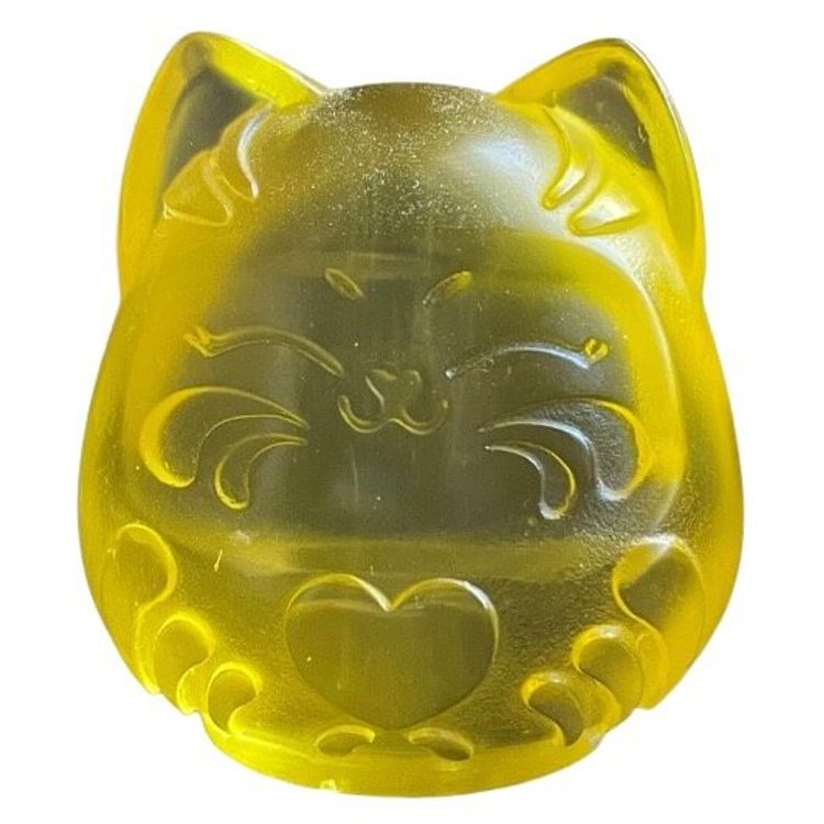 Yellow Translucent Mini Daruma by Jenny Cherry
