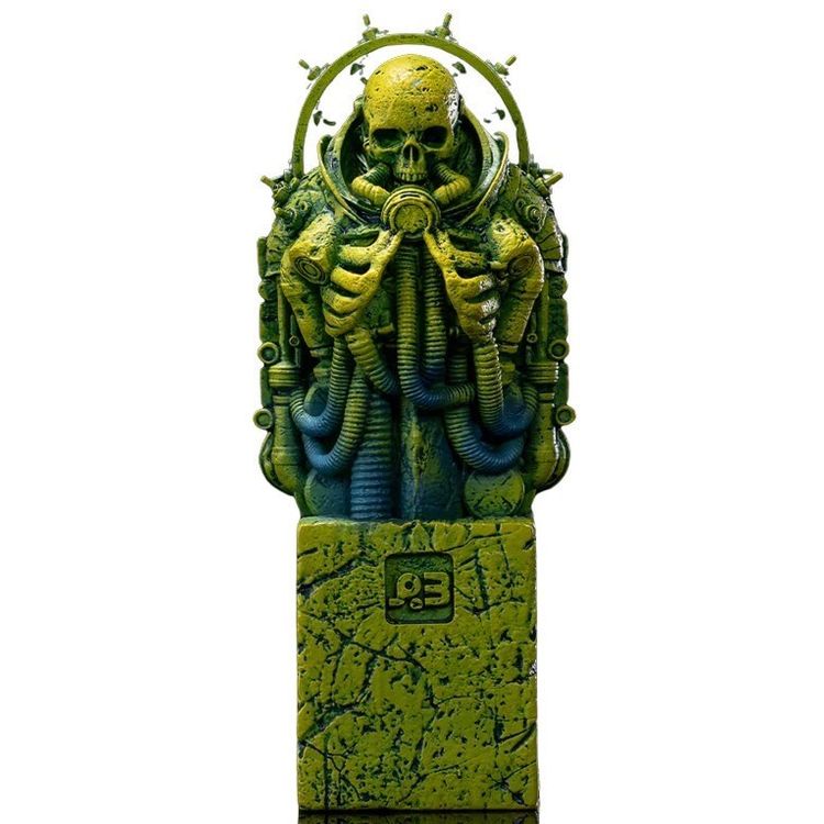 Yellow & Blue : The Statue by Pascal Blanché