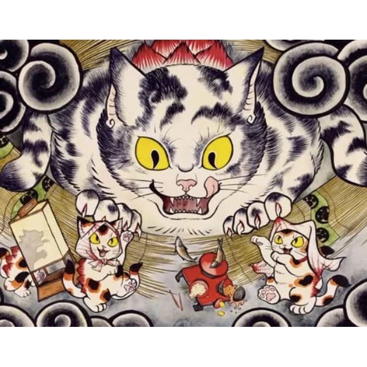 Yokai Beast Exhibit Art Print by Konatsu Koizumi
