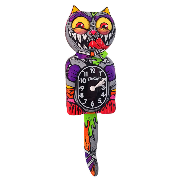 Zombie Kit Cat Clock by Gabbie Custom Art