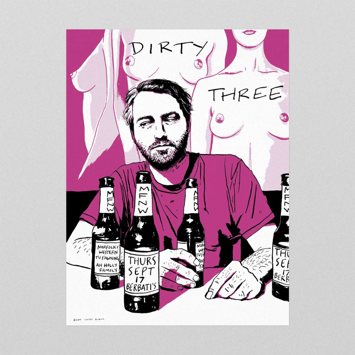 Dirty Three / Tu Fawning / Norfolk and Western / Ah Holly Family Poster, Portland, 2009