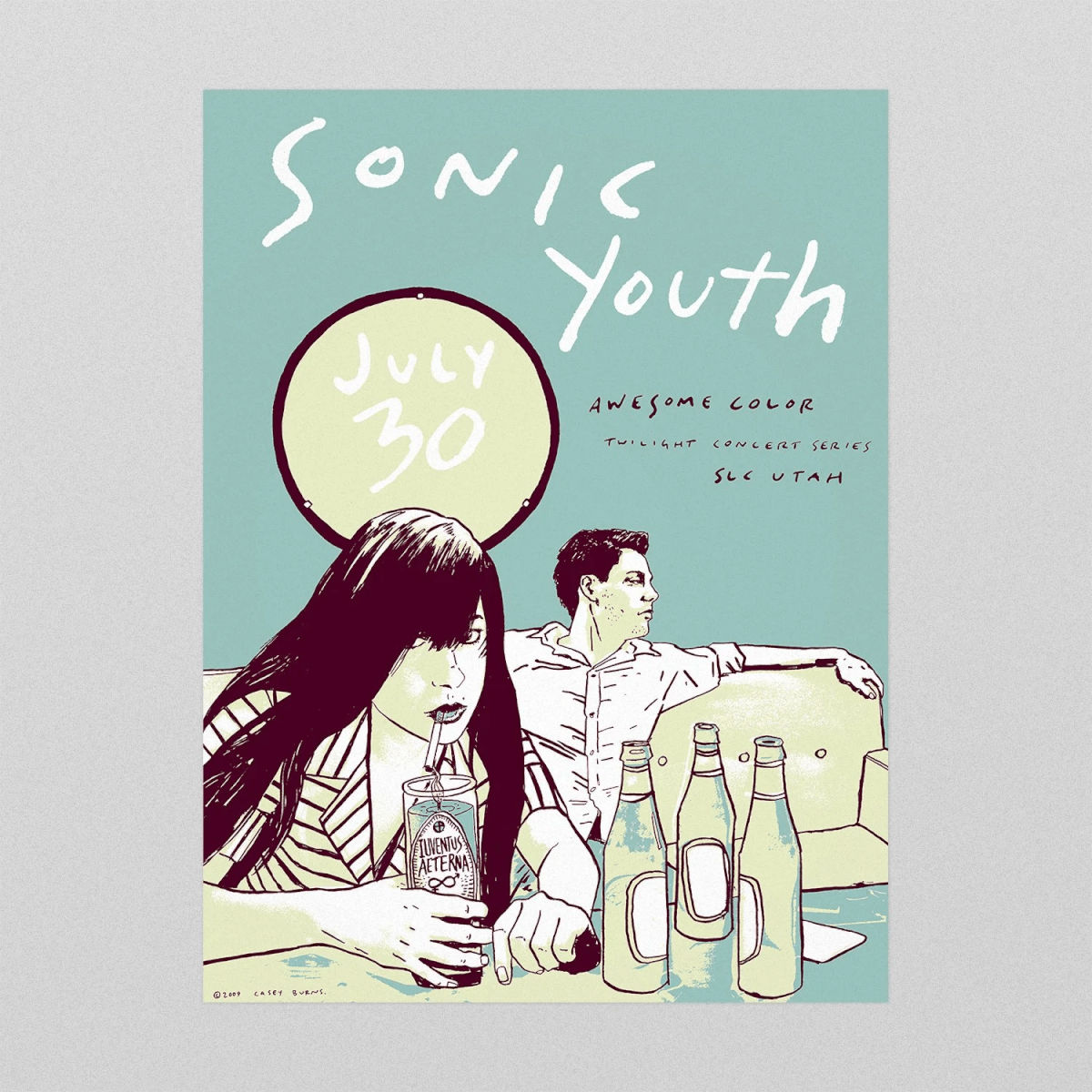 Sonic Youth / Awesome Color Poster, Salt Lake City UT, 2009