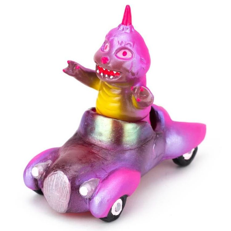 Wormrah in Car – Red Car / Brown Wormrah by Grumble Toy (Ainsley Sturko)