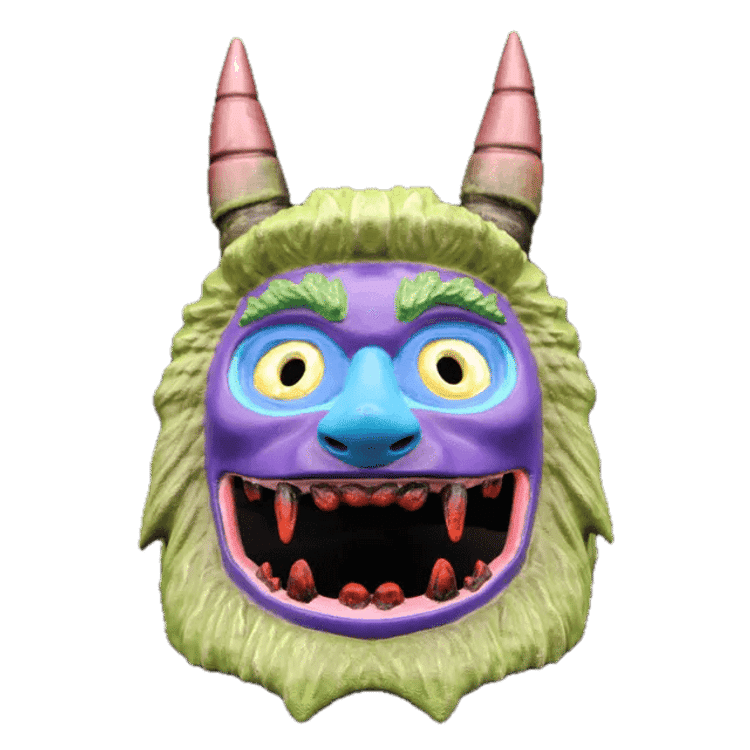 Horned Beastie Mask Purple / Green by Show Your Teeth