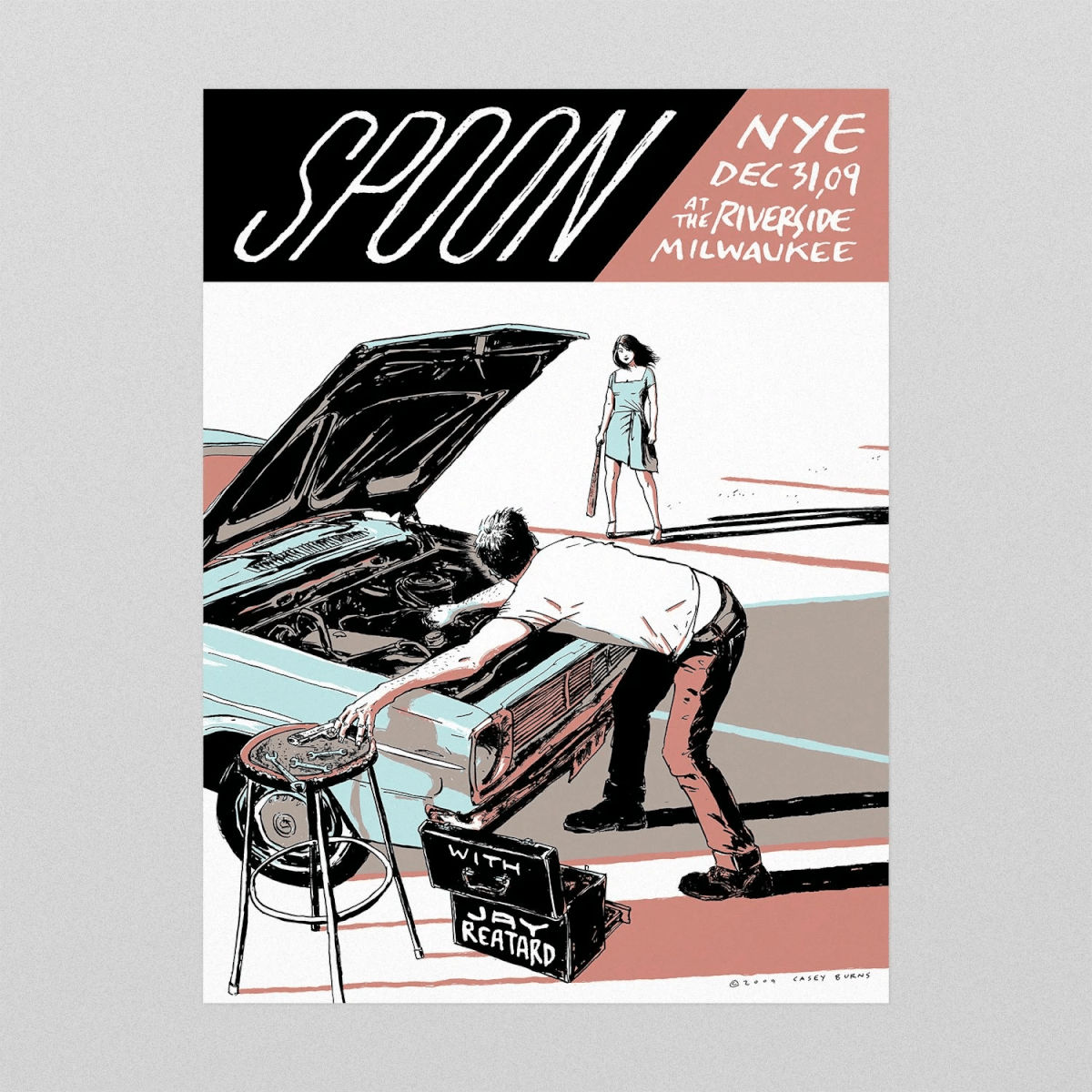 Spoon / Jay Reatard Poster, Milwaukee WI, 2009