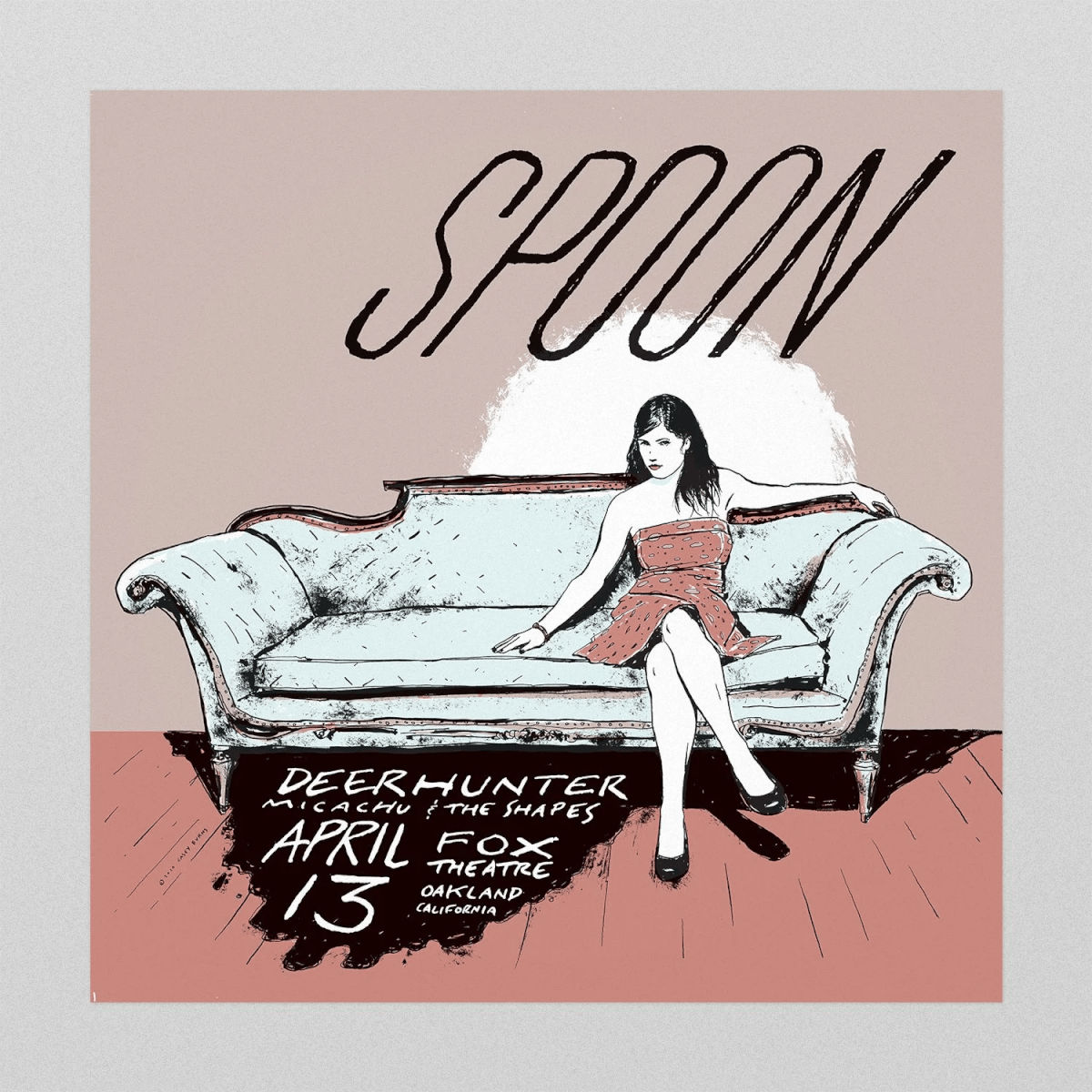 Spoon / Deerhunter / Micachu & The Shapes Poster, Oakland, 2010