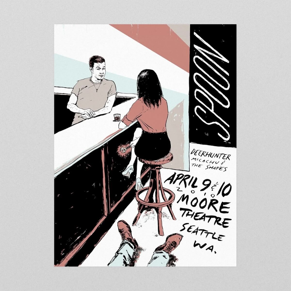 Spoon / Deerhunter / Micachu & The Shapes Poster, Seattle, 2010