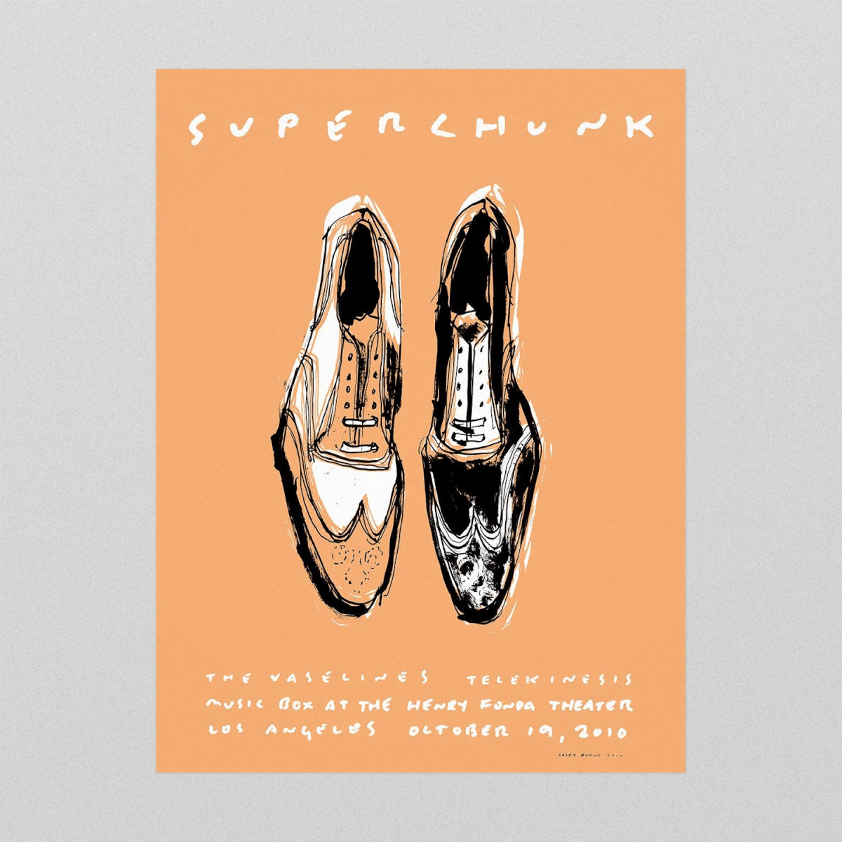 Superchunk / Vaselines / Telekenesis Poster, Los Angeles, 2010