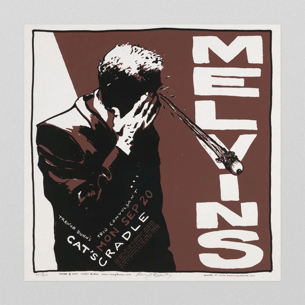 Melvins / Trevor Dunn's Trio Convulsant Poster, Cat's Cradle, Carrboro NC, 2004