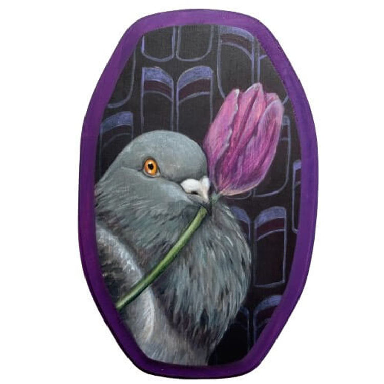 Pigeon / Tulip - Purple by Diana Teeter