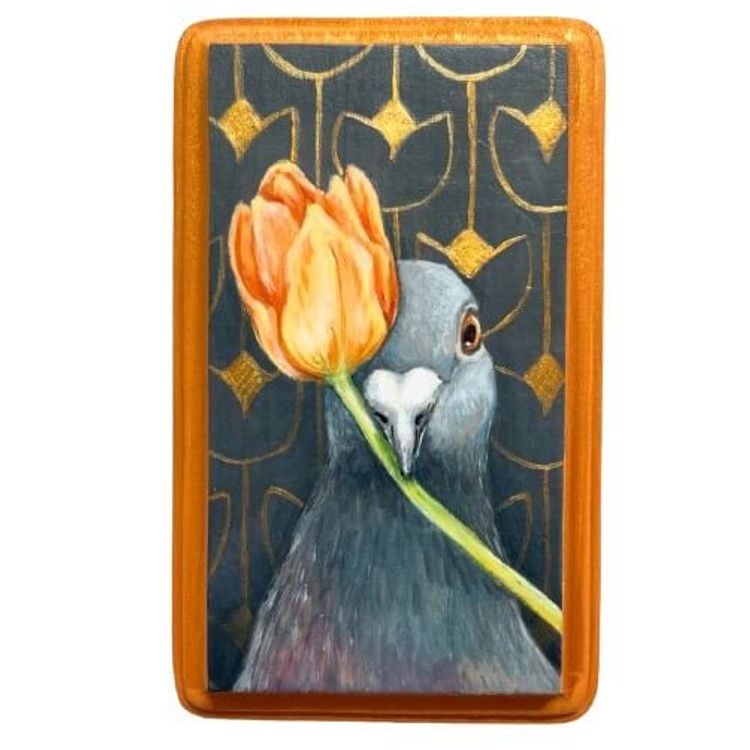 Pigeon / Tulip - Orange by Diana Teeter