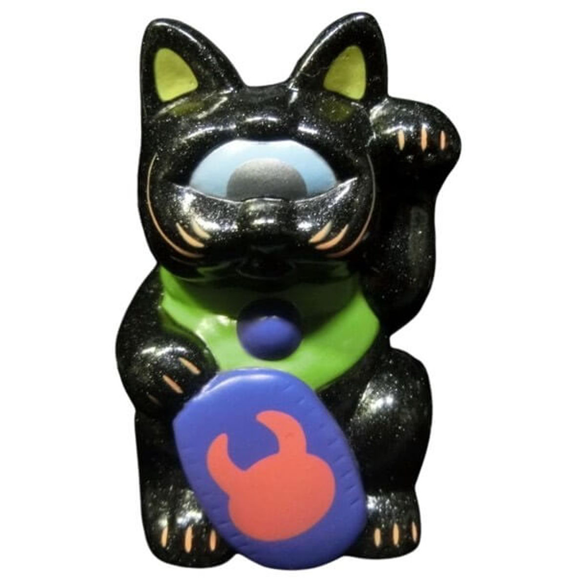 fortune cat baby (black molding / head origin / green / gold coin / UAMOU)