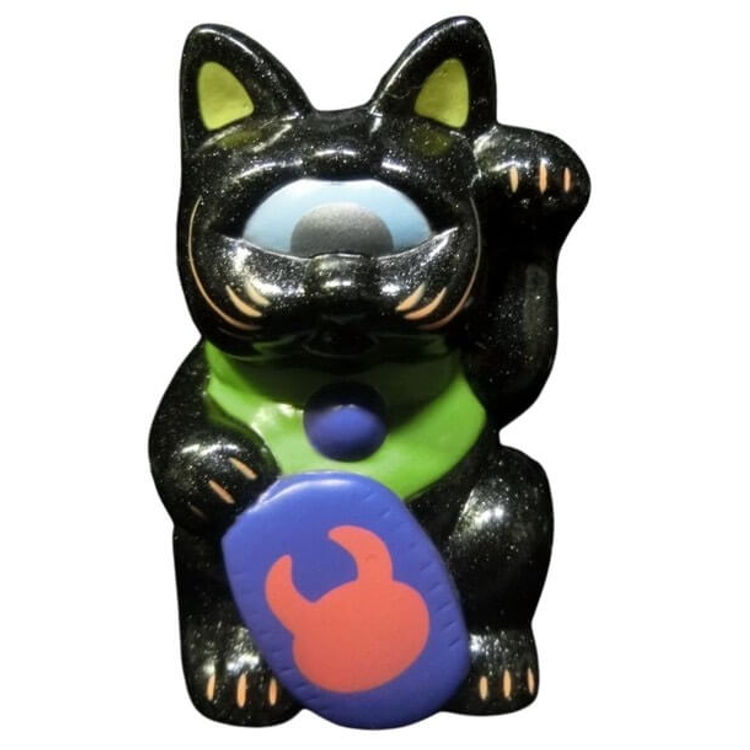 fortune cat baby (black molding / head origin / green / gold coin / UAMOU) by Real X Head (Mori Katsura)