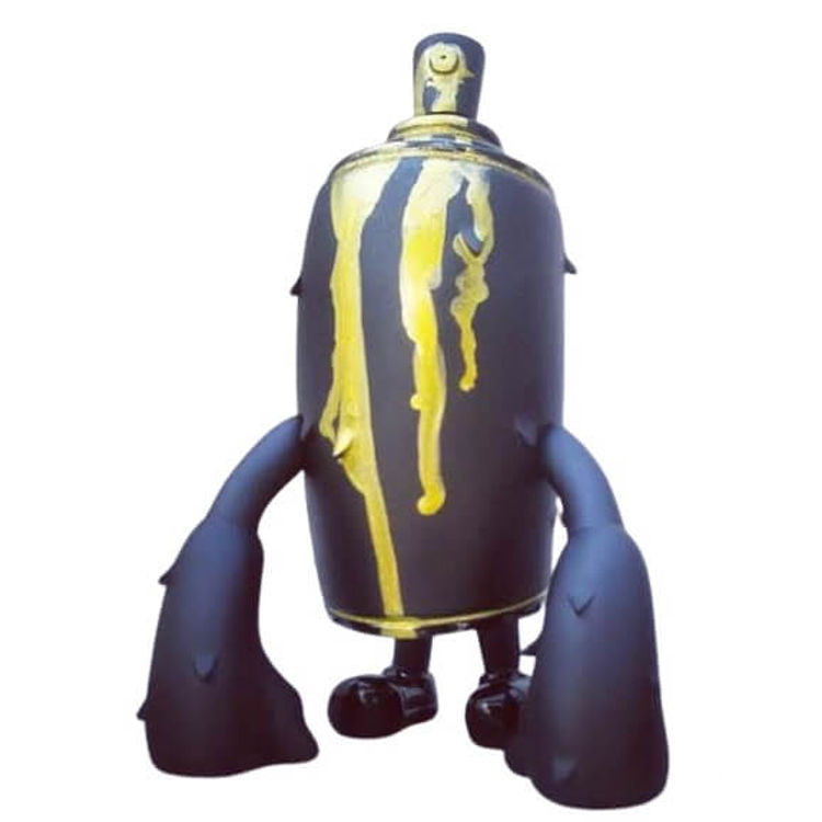 Modern Primate - matte black/gloss black w/ gold drip by Abell Octovan
