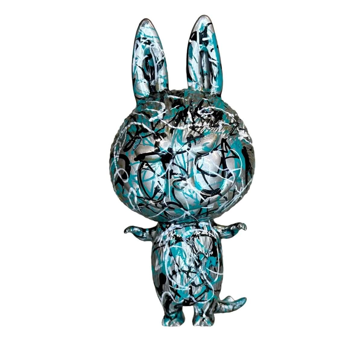 Artsy Squiggle Labubu Silver/black