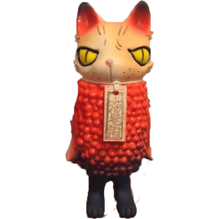  No. 10 Retro orange/non-inu hariko by Yasu Ebineko