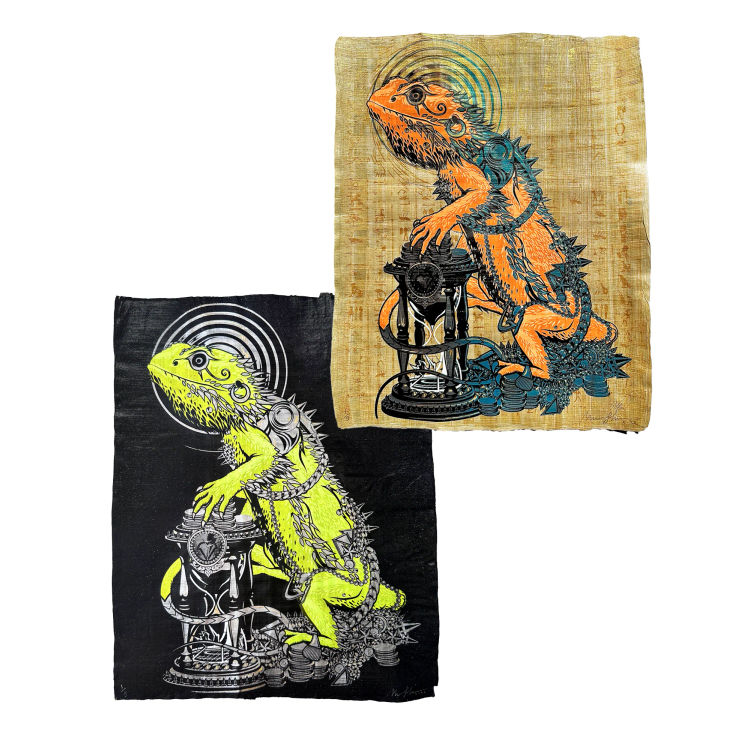 11 LIVES (Set of 2) - GID - Papyrus Prints by Marwan Shahin