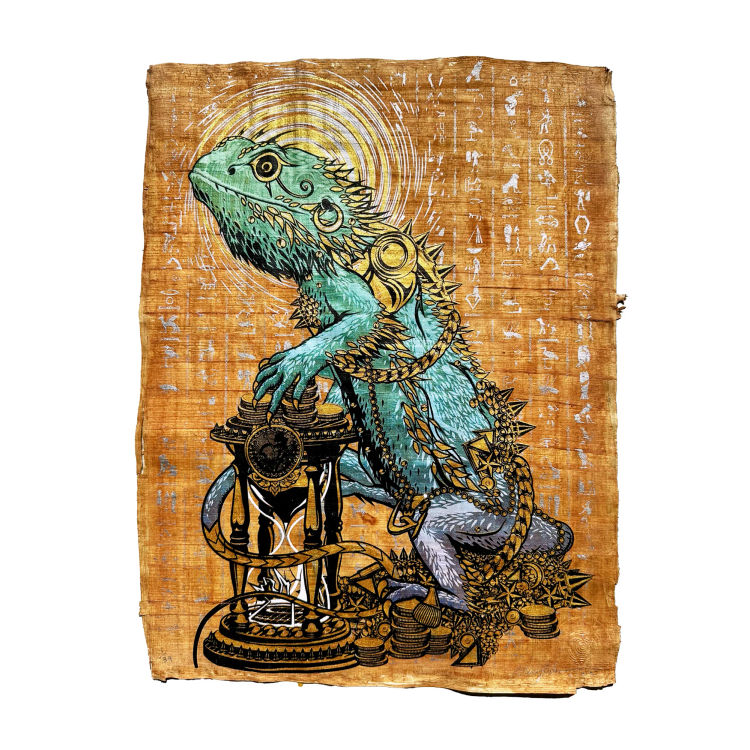 11 LIVES - Papyrus Print by Marwan Shahin