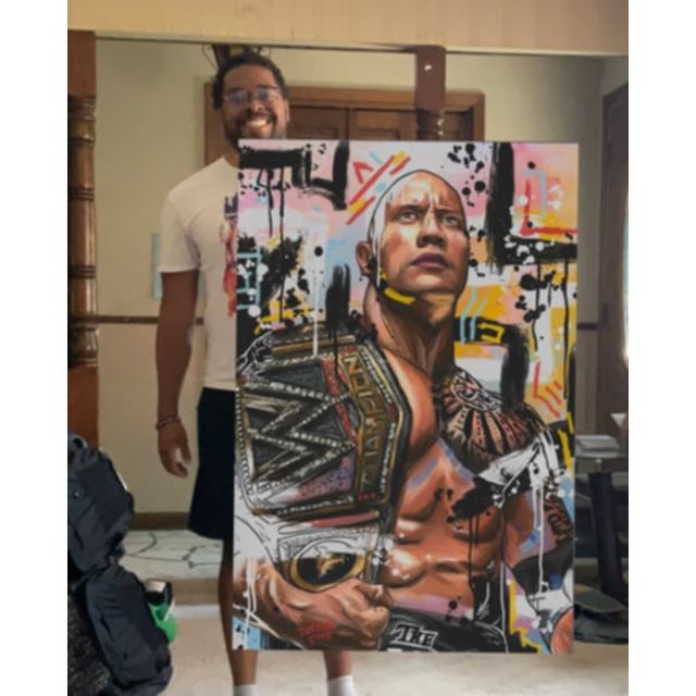 Can you Smellll  - The Rock - 16in x 24in canvas by Deecor (Deante Howard)