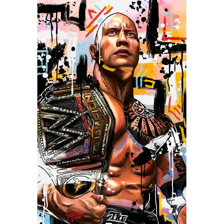 Can you Smellll  - The Rock - 16in x 24in canvas by Deecor (Deante Howard)