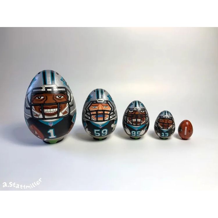 Carolina Panthers Super Bowl 50 Nesting Eggs by Andy Stattmiller