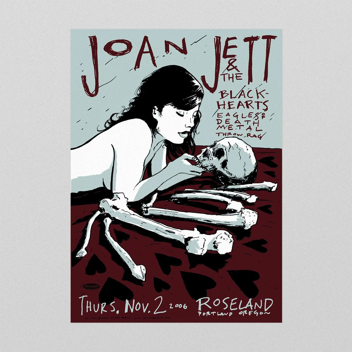 Joan Jett / Eagles of Death Metal / Throw Rag Poster, Portland, 2006.