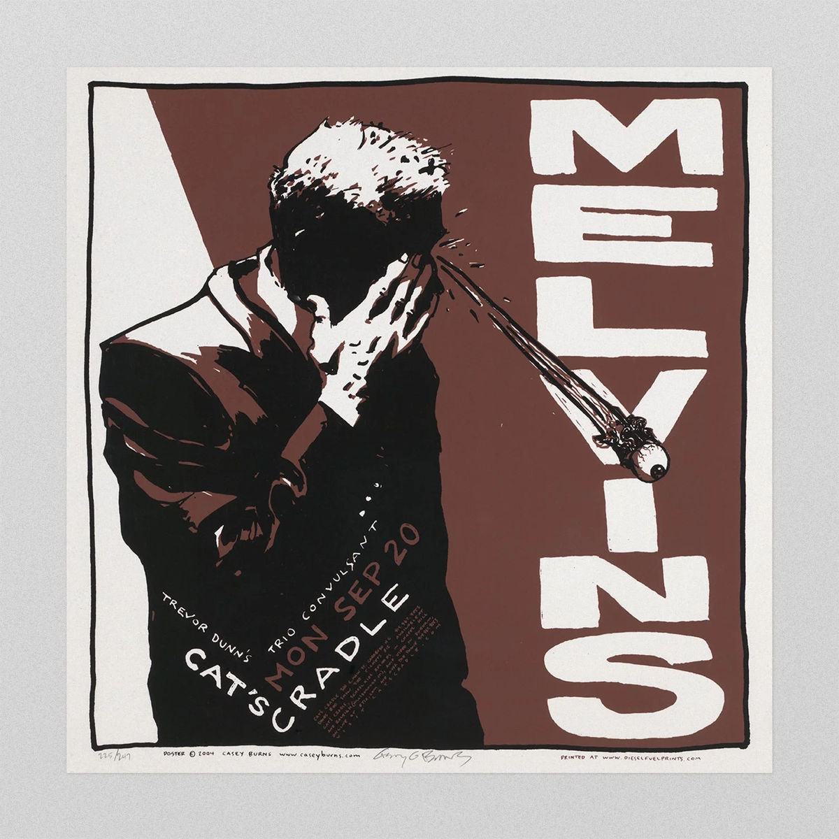 Melvins / Trevor Dunn's Trio Convulsant Poster, Cat's Cradle, Carrboro NC, 2004