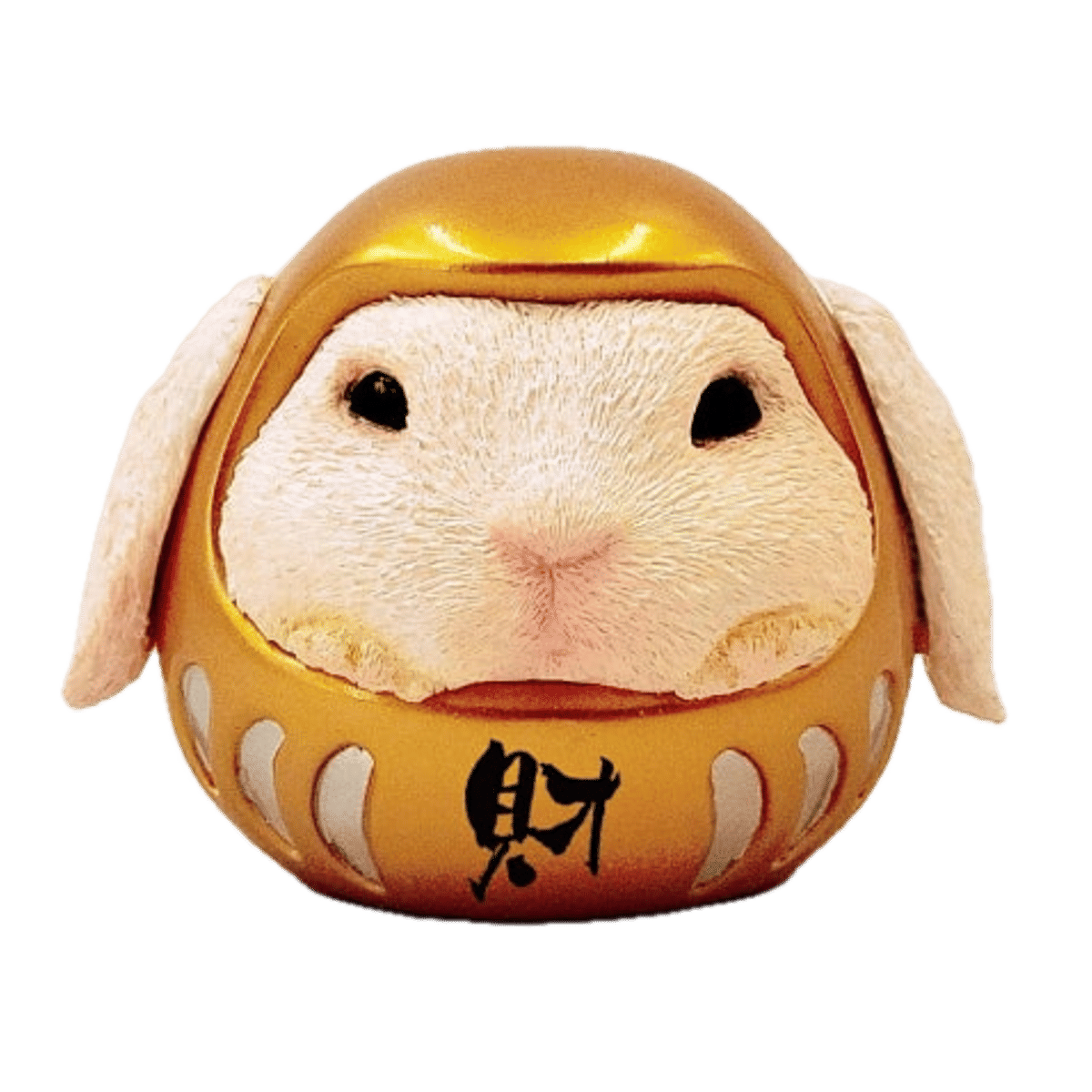 Rabbit Daruma (Gold/White)