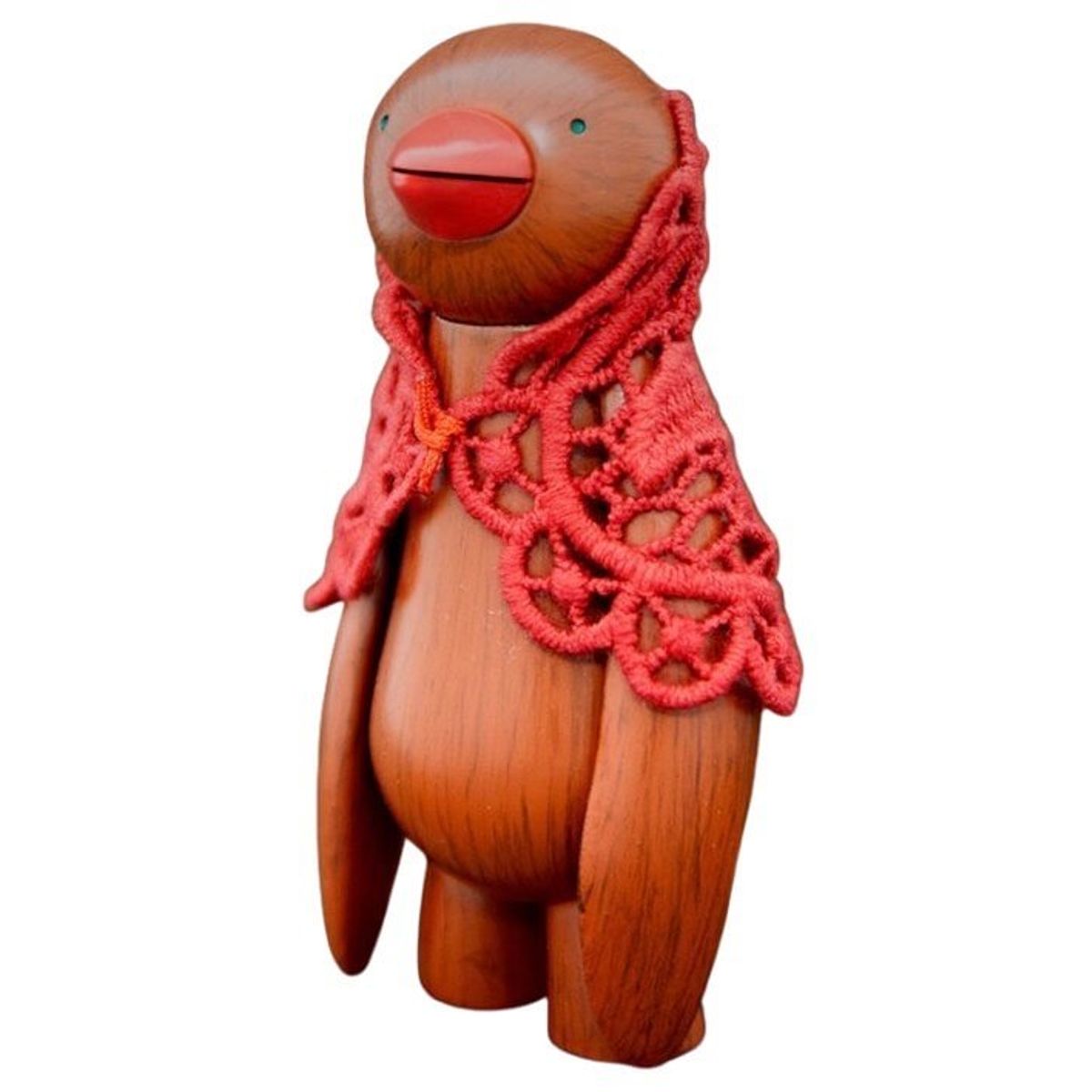 the mulled ji ja - wood effect body with RED scarf