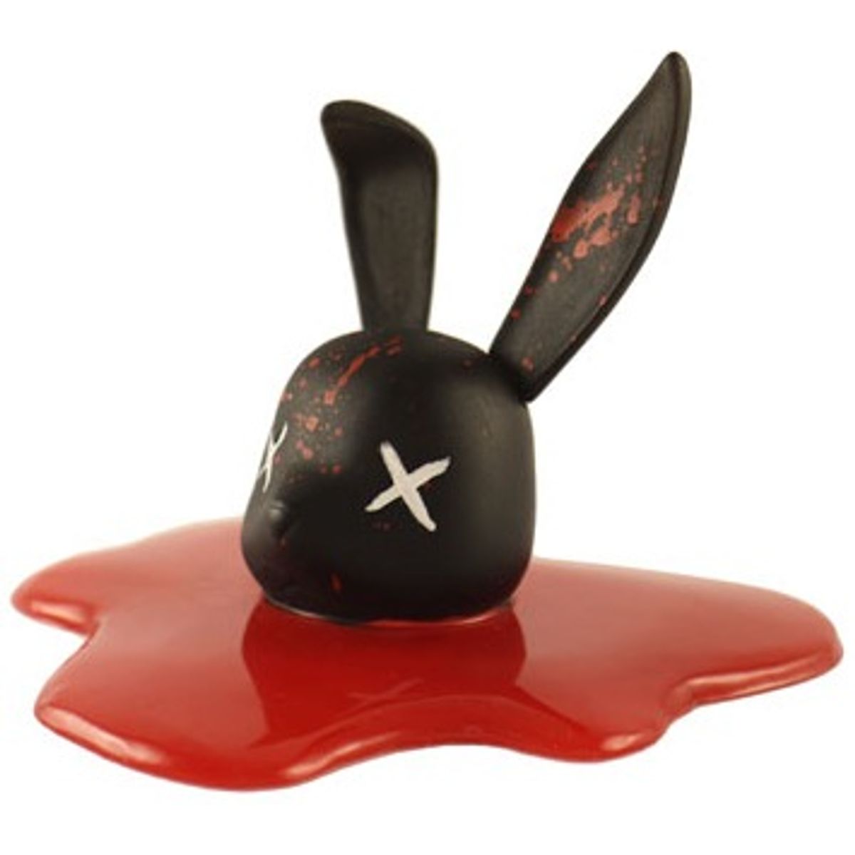 Decapitated Bunny Head - Black & Spattered
