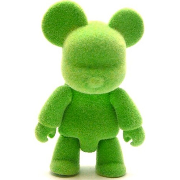 Bear Qee Flocked - Green by Toy2r