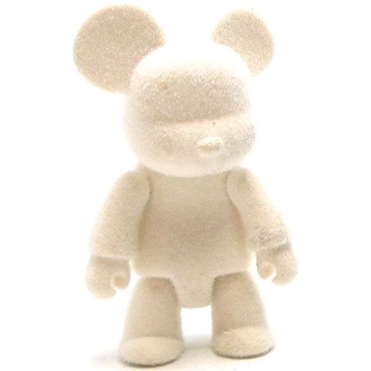 Bear Qee Flocked - White by Toy2r