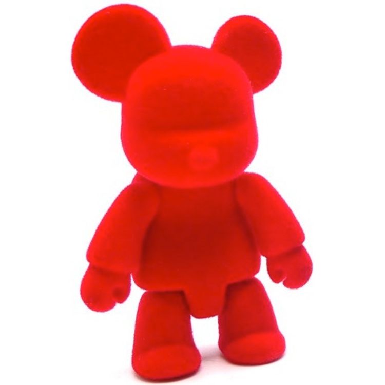 Bear Qee Flocked - Red by Toy2r