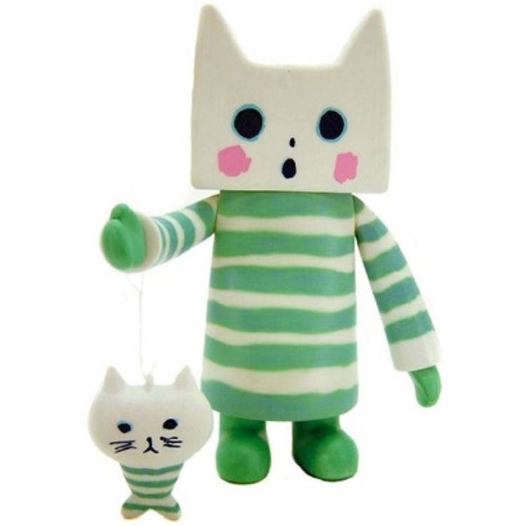 Cat and Carp - Green Stripes by Galle Colle Nekonoko