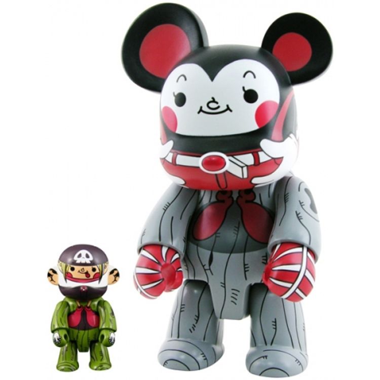 CuCu Mouse Bear Qee 8" - Black/Red by Kei Sawada