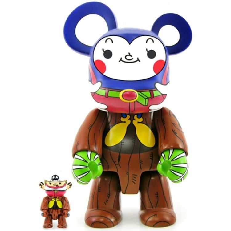 CuCu Mouse Bear Qee 8" - Blue/Red by Kei Sawada