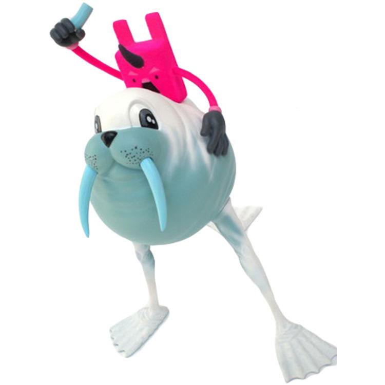 Walrus Rider - Pink/White Flocked by Alex Pardee