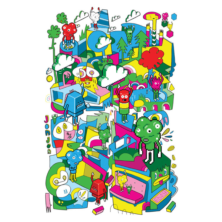 Battle Series Collaboration Poster by Jon Burgerman