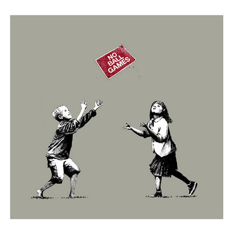 No Ball Games - Grey by Banksy