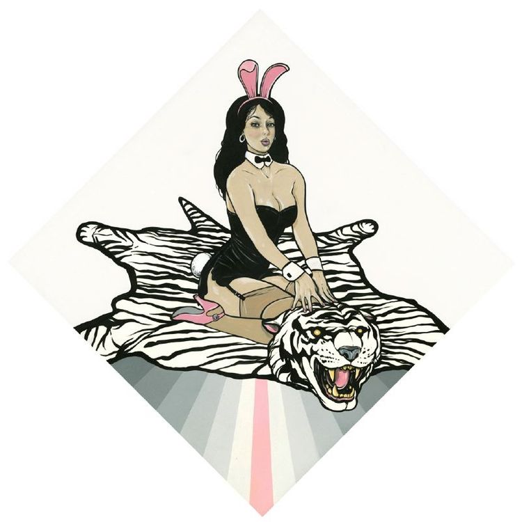 Playboy Bunny with Tiger by Steve Seeley