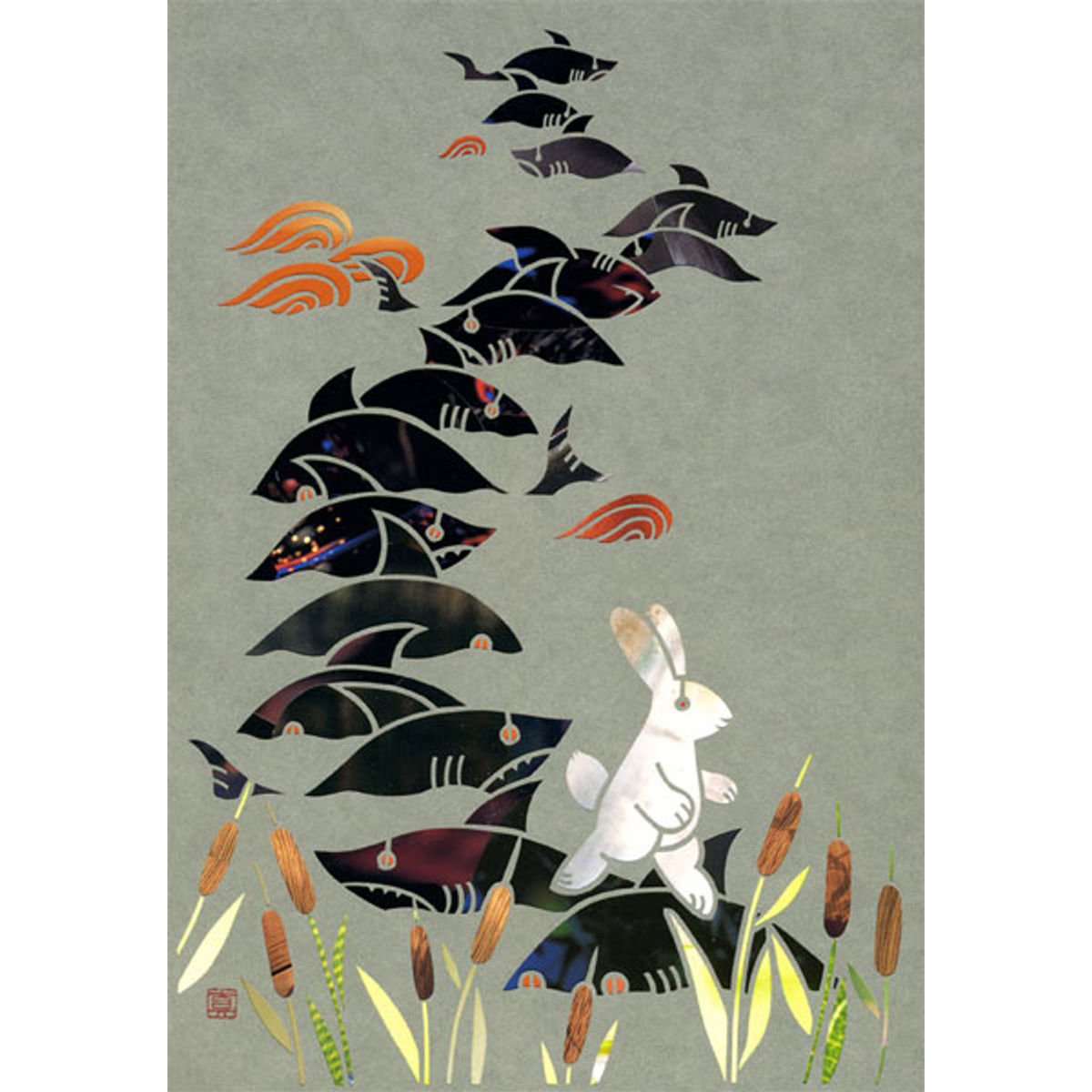 Crossing over on sharks' backs (White Rabbit in Inaba)