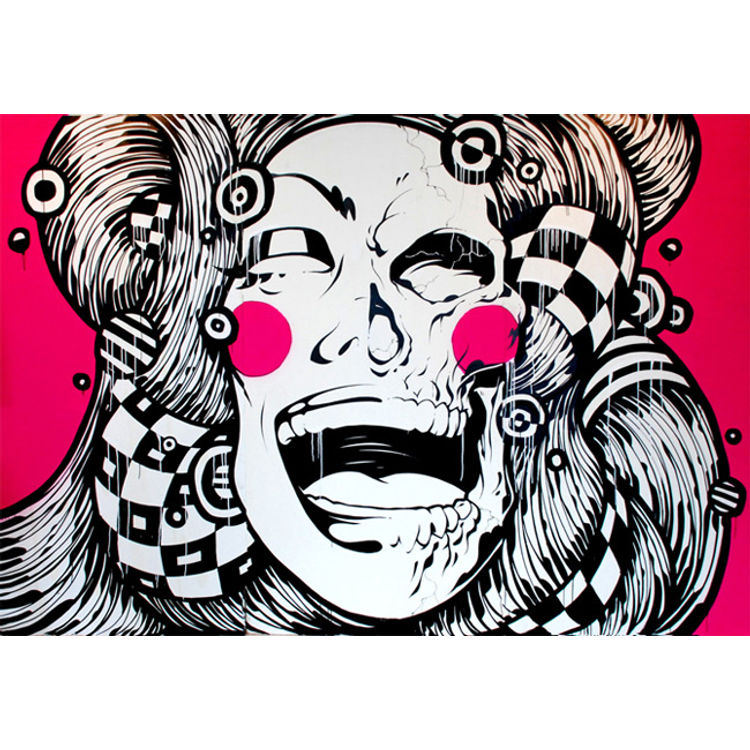 Geisha Skull Mural by Tristan Eaton