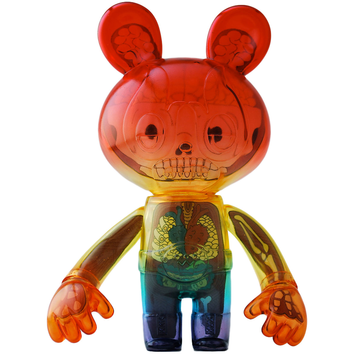 Lucha Bear - Clear Rainbow with Devil Guts