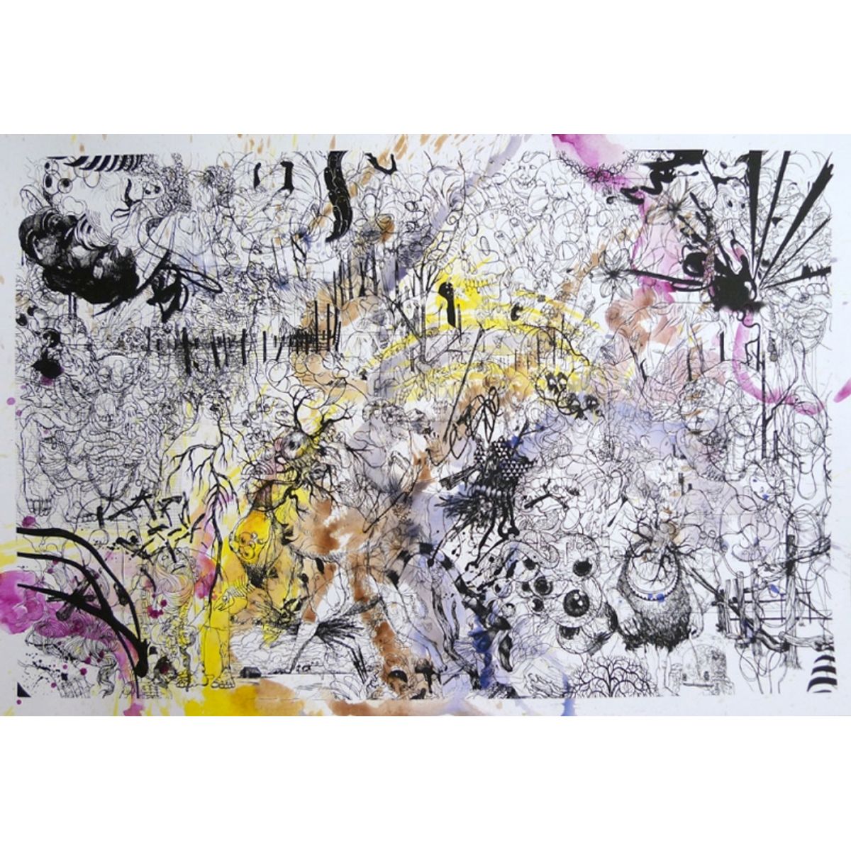 Hand Colored Sketch Print